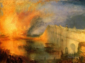  Turner Works - The Burning of the Hause of Lords and commons landscape Turner